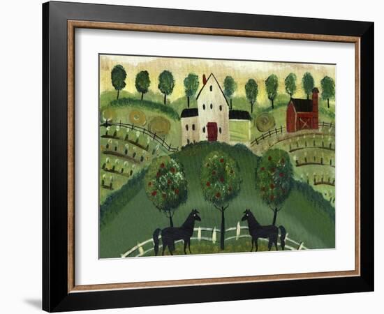 Two Black Horse Farm-Cheryl Bartley-Framed Giclee Print