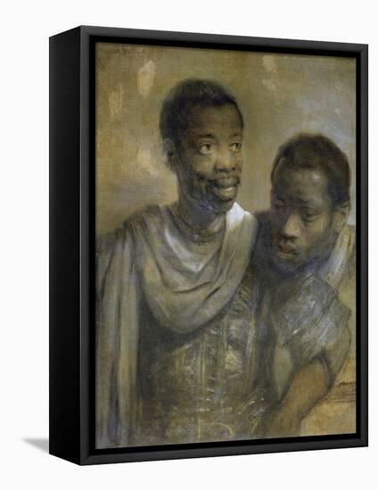 Two Black Men-Rembrandt van Rijn-Framed Premier Image Canvas