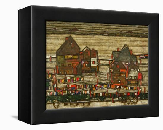 Two Blocks of Houses with Cloth Lines or the Suburbs (II), 1914-Egon Schiele-Framed Premier Image Canvas