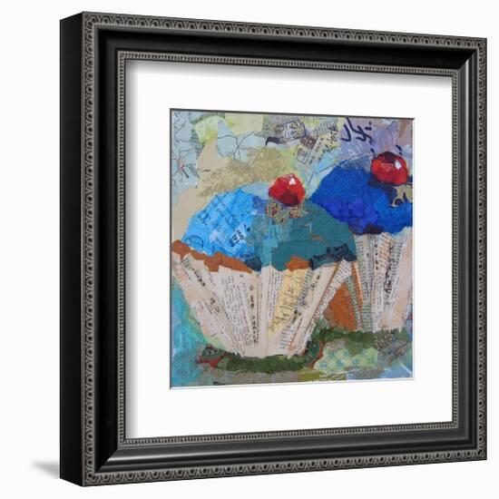 Two Blue 6X6-null-Framed Art Print