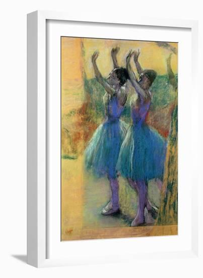 Two Blue Dancers-Edgar Degas-Framed Giclee Print