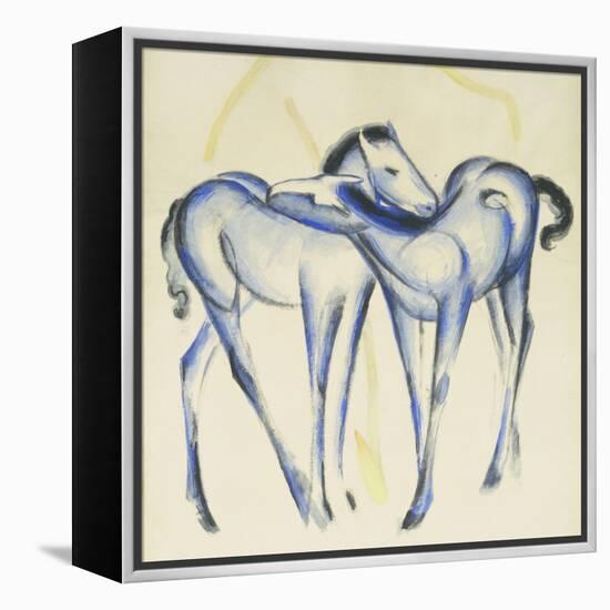 Two Blue Horses-Franz Marc-Framed Premier Image Canvas