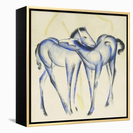 Two Blue Horses-Franz Marc-Framed Premier Image Canvas