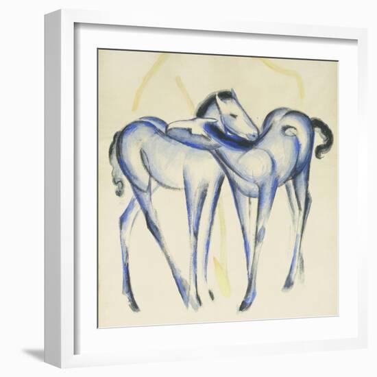 Two Blue Horses-Franz Marc-Framed Premium Giclee Print