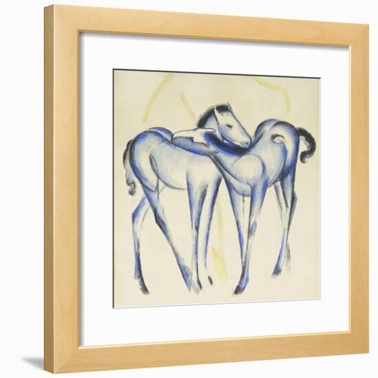 Two Blue Horses-Franz Marc-Framed Giclee Print