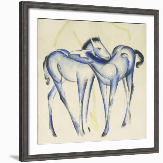 Two Blue Horses-Franz Marc-Framed Giclee Print