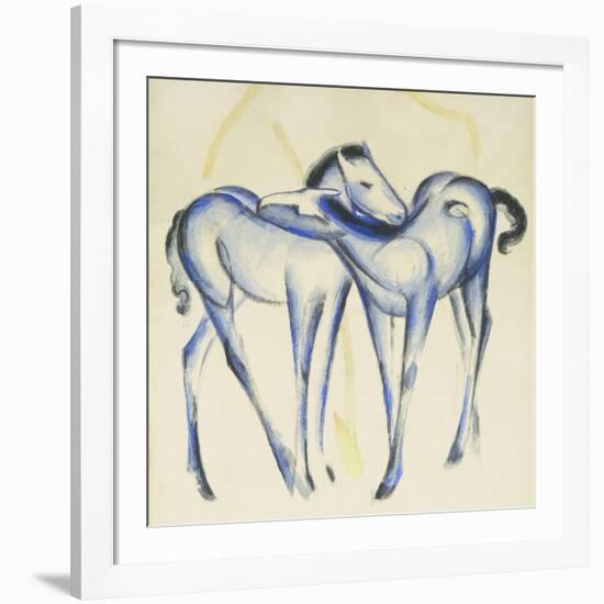 Two Blue Horses-Franz Marc-Framed Giclee Print