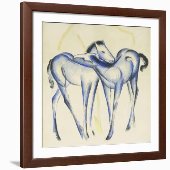 Two Blue Horses-Franz Marc-Framed Giclee Print