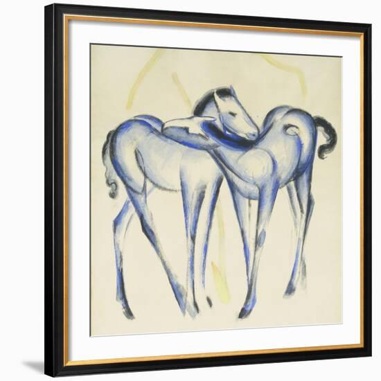 Two Blue Horses-Franz Marc-Framed Giclee Print