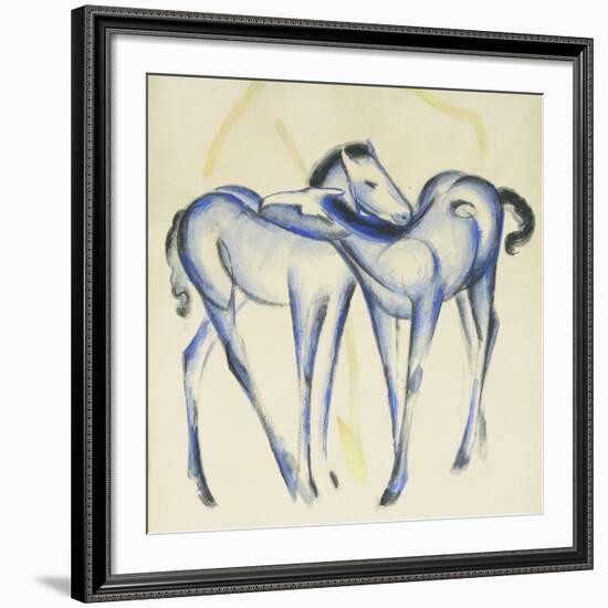 Two Blue Horses-Franz Marc-Framed Giclee Print