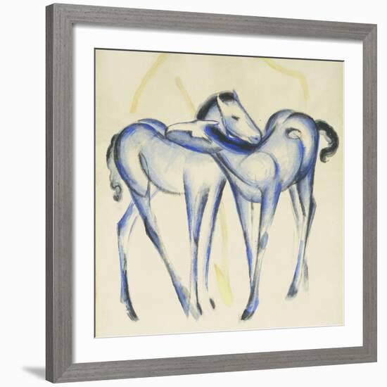 Two Blue Horses-Franz Marc-Framed Giclee Print