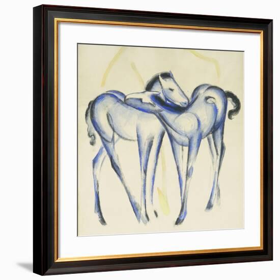 Two Blue Horses-Franz Marc-Framed Giclee Print