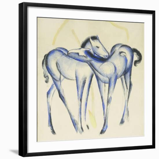 Two Blue Horses-Franz Marc-Framed Giclee Print