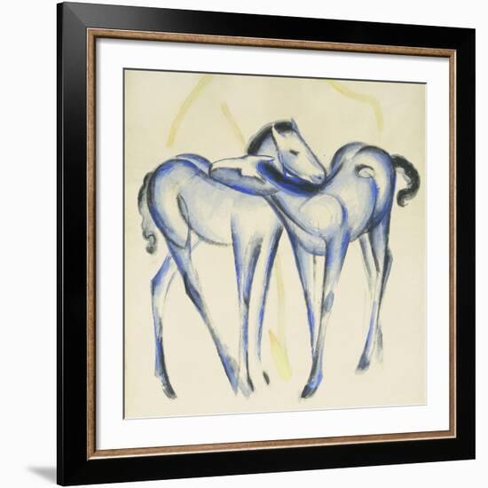 Two Blue Horses-Franz Marc-Framed Giclee Print