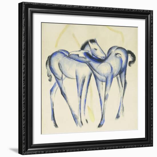 Two Blue Horses-Franz Marc-Framed Giclee Print