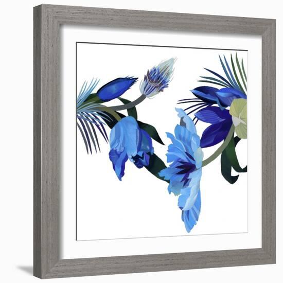 Two blue tulips-Hiroyuki Izutsu-Framed Giclee Print