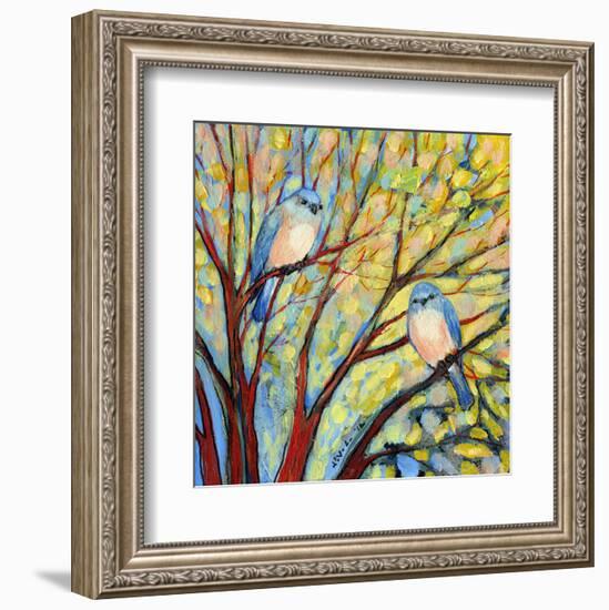 Two Bluebirds-Jennifer Lommers-Framed Art Print