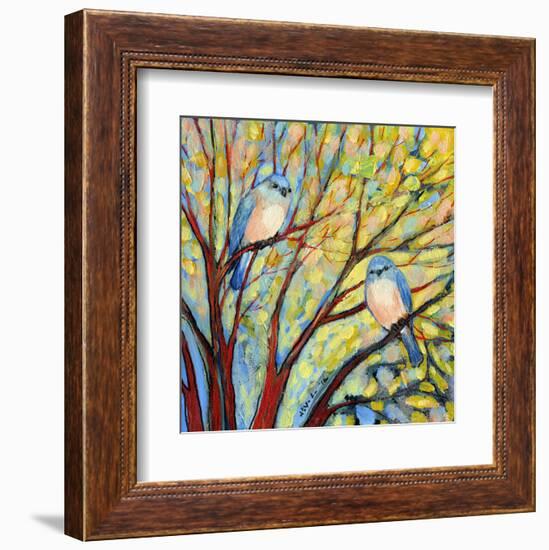 Two Bluebirds-Jennifer Lommers-Framed Art Print