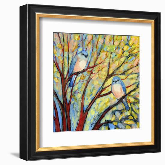 Two Bluebirds-Jennifer Lommers-Framed Art Print