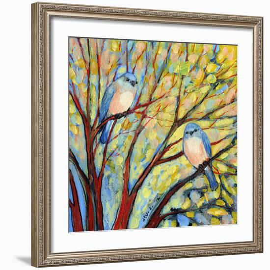 Two Bluebirds-Jennifer Lommers-Framed Art Print