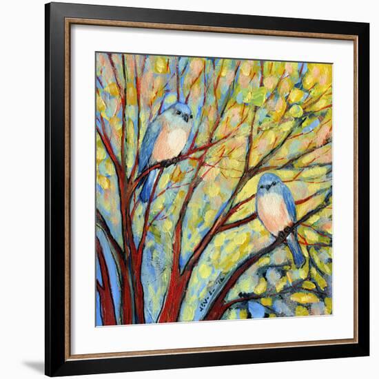 Two Bluebirds-Jennifer Lommers-Framed Art Print