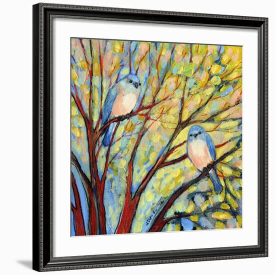 Two Bluebirds-Jennifer Lommers-Framed Art Print