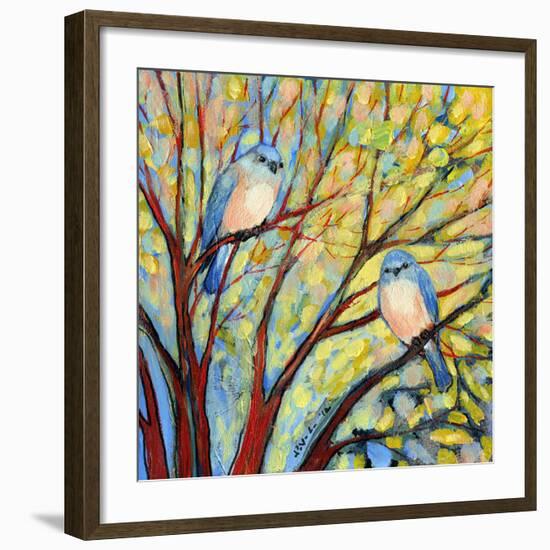 Two Bluebirds-Jennifer Lommers-Framed Art Print