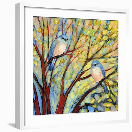 Two Bluebirds-Jennifer Lommers-Framed Art Print