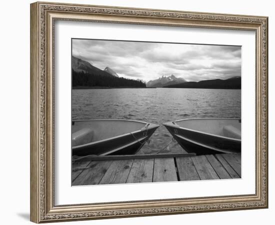 Two Boats At Lake Maligne, Canadian Rockies 06-Monte Nagler-Framed Photographic Print