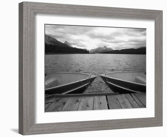 Two Boats At Lake Maligne, Canadian Rockies 06-Monte Nagler-Framed Photographic Print