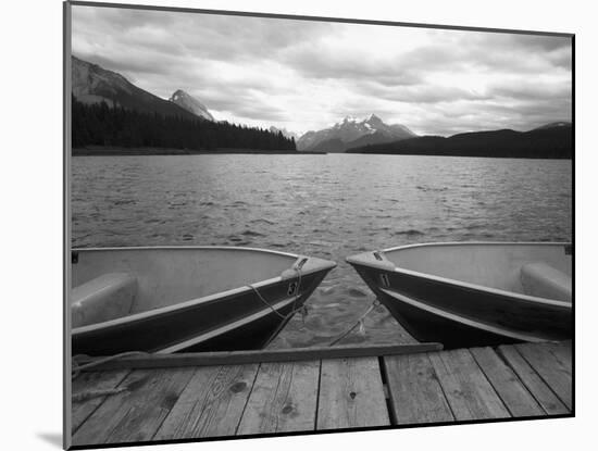 Two Boats At Lake Maligne, Canadian Rockies 06-Monte Nagler-Mounted Photographic Print