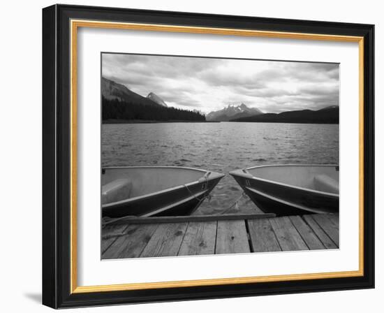 Two Boats At Lake Maligne, Canadian Rockies 06-Monte Nagler-Framed Photographic Print