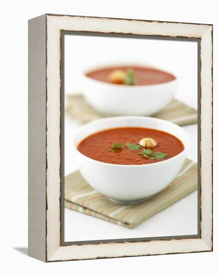 Two Bowls of Tomato Soup-Matt Johannsson-Framed Premier Image Canvas