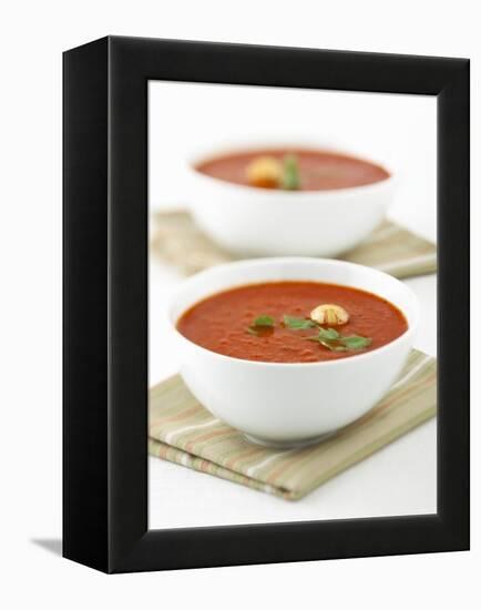 Two Bowls of Tomato Soup-Matt Johannsson-Framed Premier Image Canvas