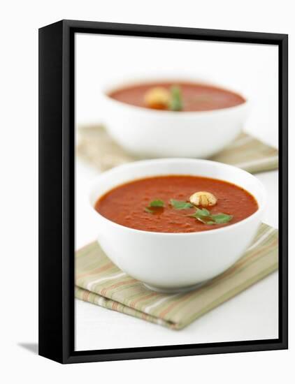 Two Bowls of Tomato Soup-Matt Johannsson-Framed Premier Image Canvas