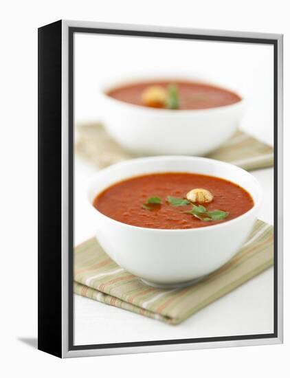 Two Bowls of Tomato Soup-Matt Johannsson-Framed Premier Image Canvas