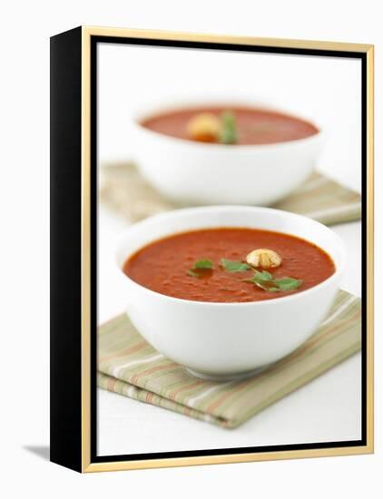 Two Bowls of Tomato Soup-Matt Johannsson-Framed Premier Image Canvas