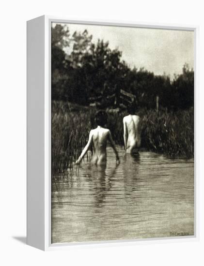 Two Boys Bathing-Emerson Peter Henry-Framed Premier Image Canvas