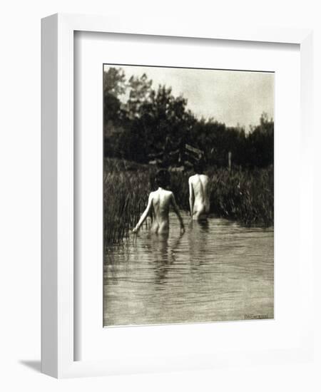 Two Boys Bathing-Emerson Peter Henry-Framed Giclee Print