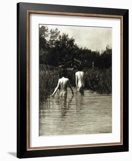 Two Boys Bathing-Emerson Peter Henry-Framed Giclee Print