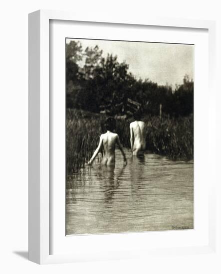 Two Boys Bathing-Emerson Peter Henry-Framed Giclee Print