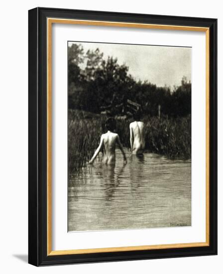 Two Boys Bathing-Emerson Peter Henry-Framed Giclee Print