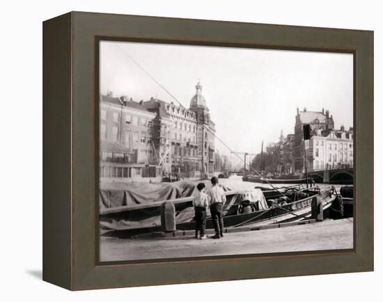 Two Boys by a Canal, Rotterdam, 1898-James Batkin-Framed Premier Image Canvas