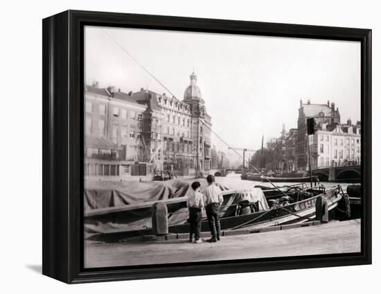 Two Boys by a Canal, Rotterdam, 1898-James Batkin-Framed Premier Image Canvas