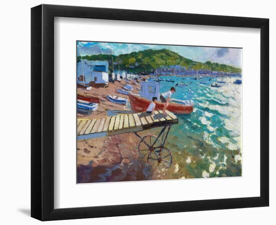 Two Boys on the Landing Stage,Teignmouth, 2015-16-Andrew Macara-Framed Giclee Print