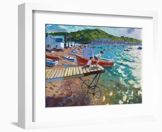 Two Boys on the Landing Stage,Teignmouth, 2015-16-Andrew Macara-Framed Giclee Print