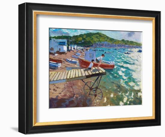 Two Boys on the Landing Stage,Teignmouth, 2015-16-Andrew Macara-Framed Giclee Print