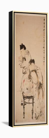 Two Boys Playing with Goldfish, Hanging Scroll, Ink and Colour on Paper, 1879-Wu Changshuo-Framed Premier Image Canvas