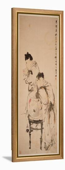 Two Boys Playing with Goldfish, Hanging Scroll, Ink and Colour on Paper, 1879-Wu Changshuo-Framed Premier Image Canvas