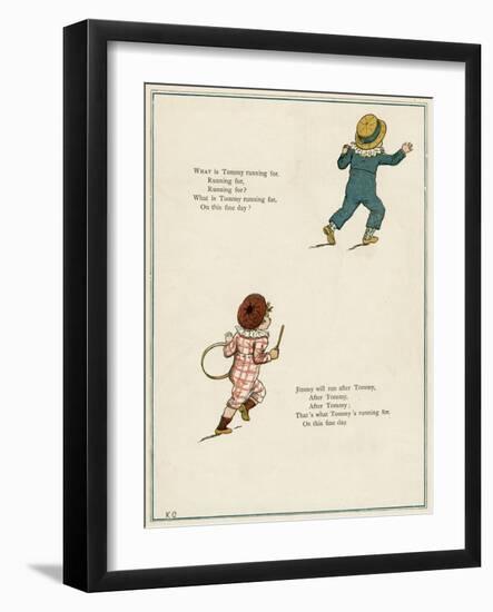 Two Boys Running-Kate Greenaway-Framed Art Print